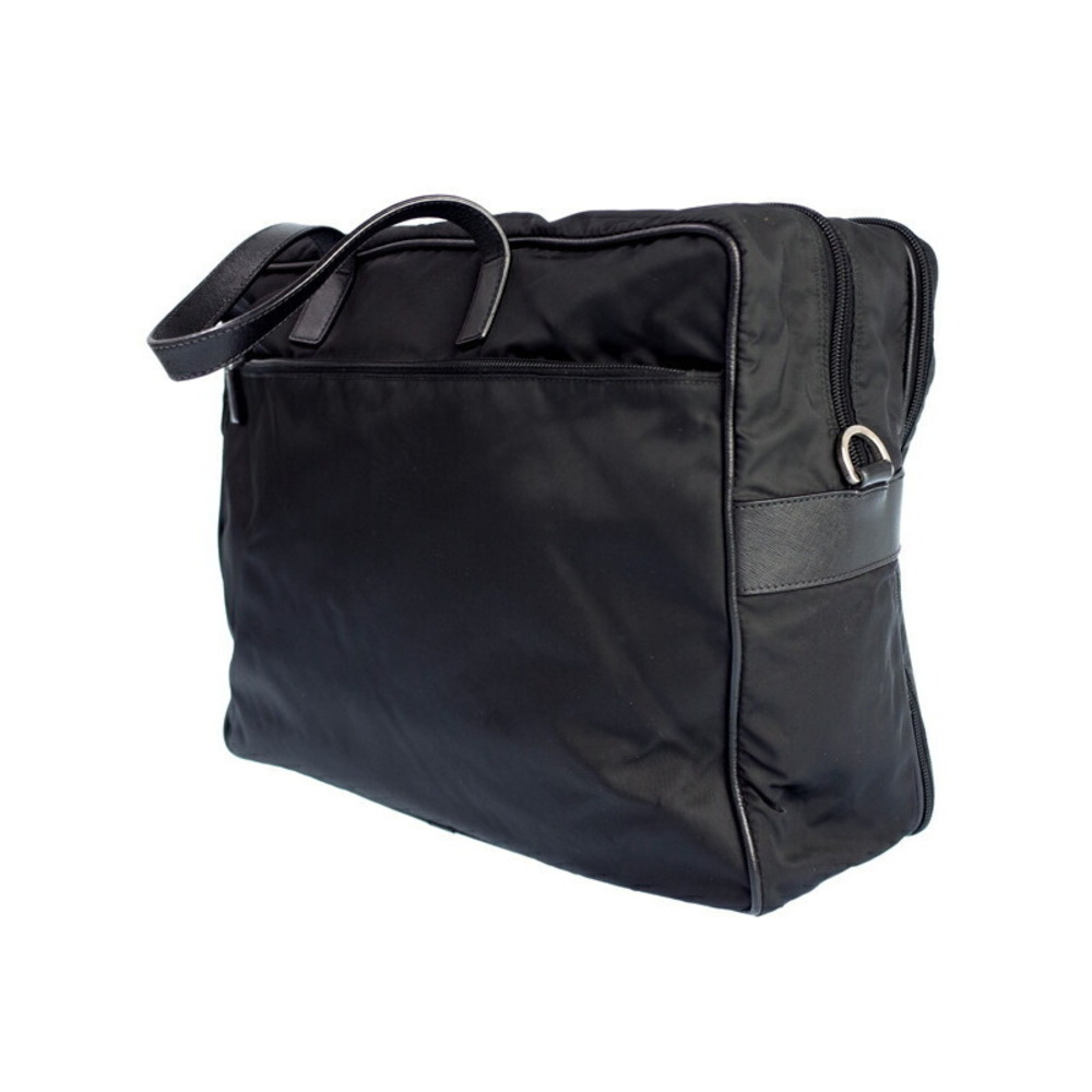 Prada business Black nylon leather bag briefcase